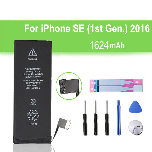 Batterie de remplacement pour iPhone SE (1ère génération), 1624mAh Batterie de remplacement pour iPhone SE (1ère génération), 1624mAh